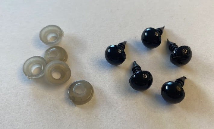 Olhos com trava de segurança para Amigurumi — Preto