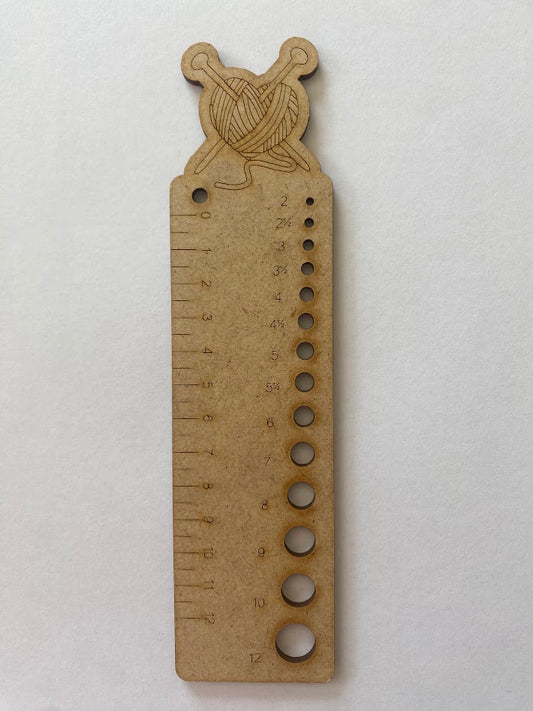 Medidor de Agulhas de Tricot com Régua — MDF