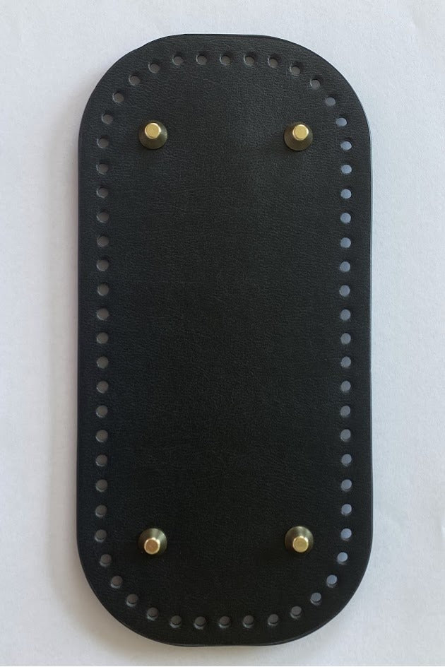 Base para Bolsa em Couro Sintético com Pés Dourados — 25x12 cm